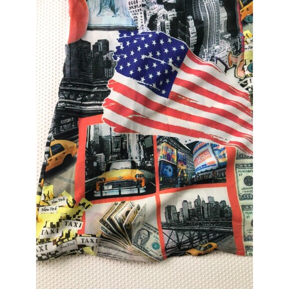 Aratta Silent Journey NYC Taxi Freedom GRAFFITI ART Anthropologie Button Up Top - Picture 10 of 16